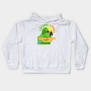 Kakariki Karaka Orange fronted parakeet Kids Hoodie